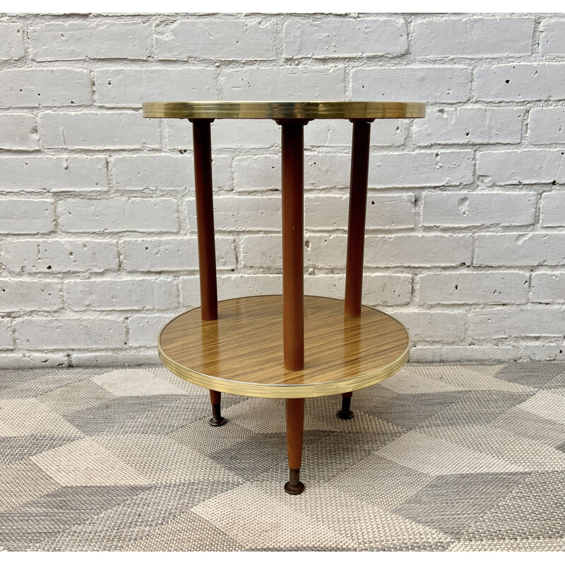 VintageRound  formica side table 1960s