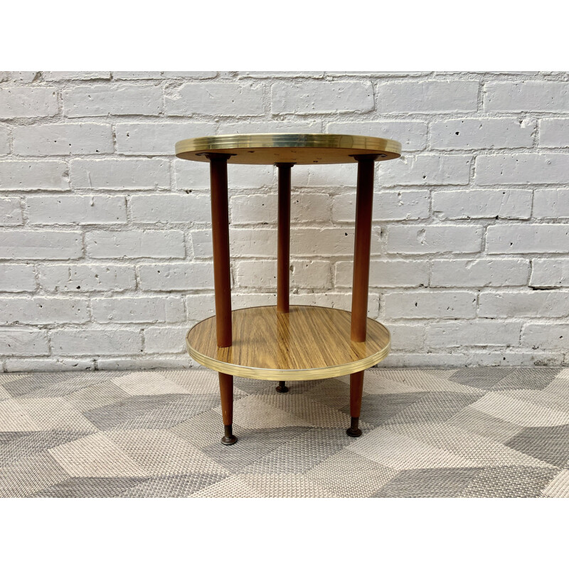 VintageRound  formica side table 1960s