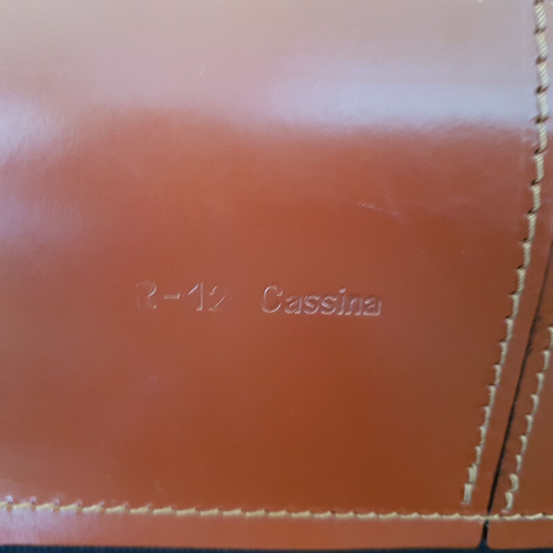 Canape vintage en cuir marron  cuivreMario Bellini 1980