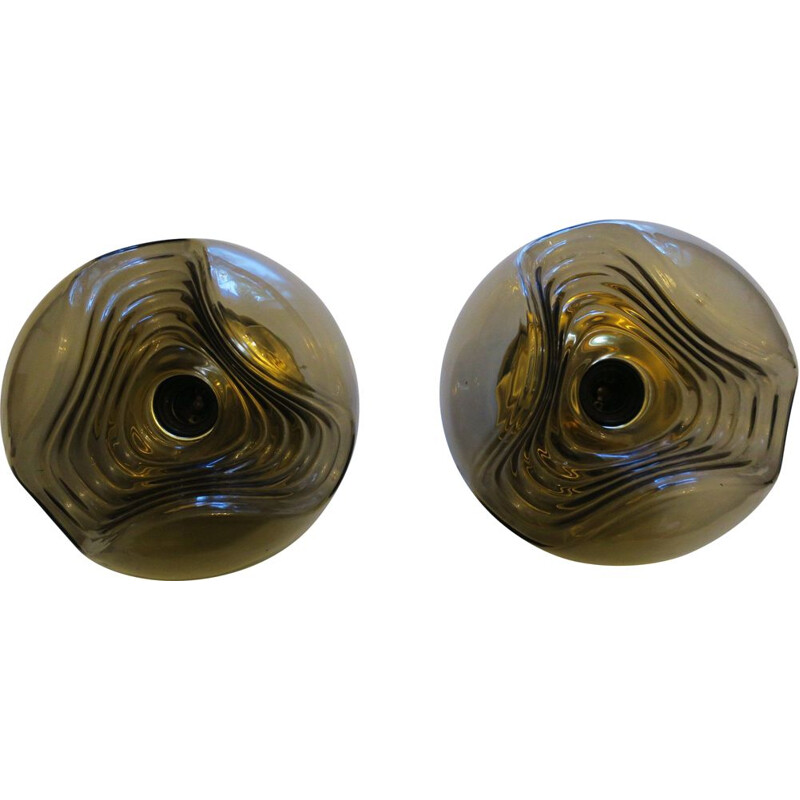 Pair of vintage wave sconces 1970s