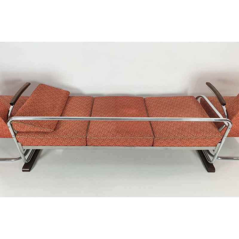 Verchromte Vintage-Sessel und -Sofa 1930