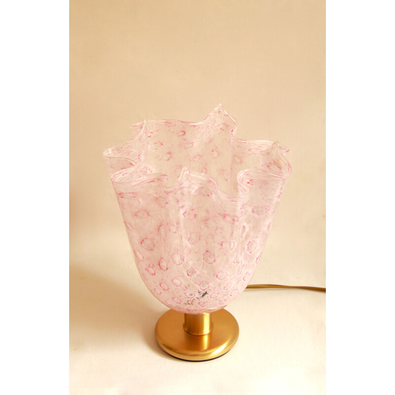 Vintage pink table lamp Italy 1970s