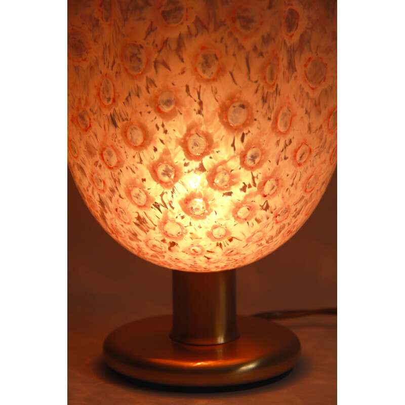 Vintage pink table lamp Italy 1970s