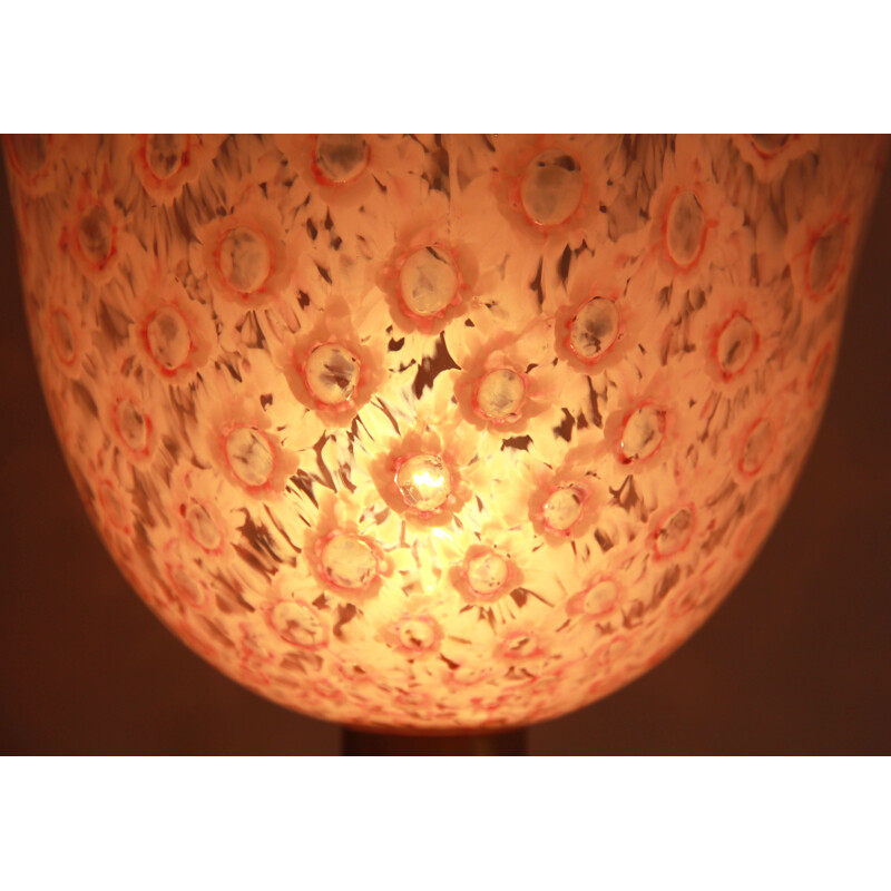 Vintage pink table lamp Italy 1970s