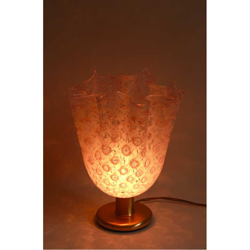 Vintage pink table lamp Italy 1970s