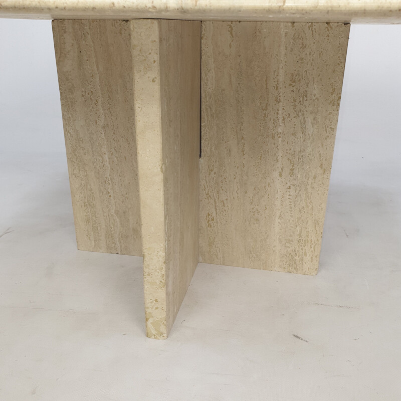 Vintage travertine coffee table Italy 1980s