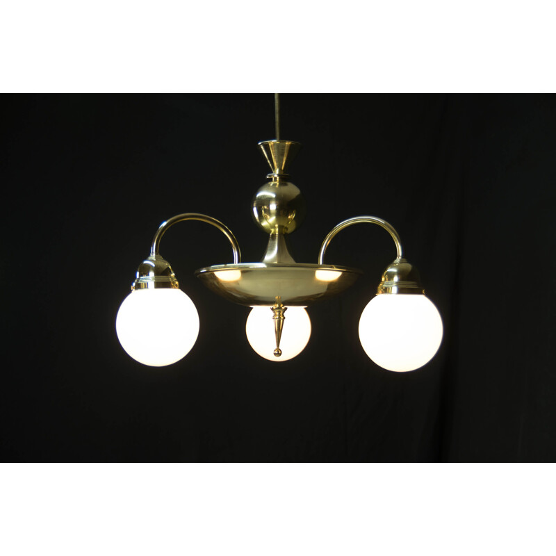 Grande lampadario vintage in ottone