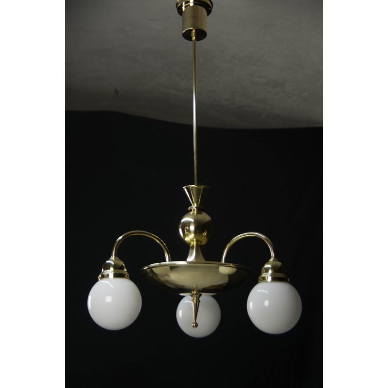 Grande lampadario vintage in ottone