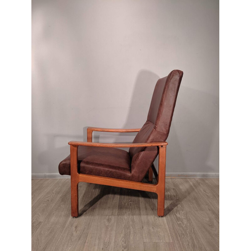 Vintage-Sessel aus Leder und Teakholz von Bröderna Andersson 1960
