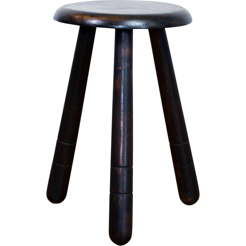 Vintage stool in solid beech wood