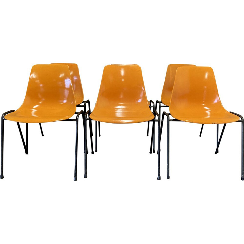 Ensemble de 6 chaises vintage par Georg Leowald 1960