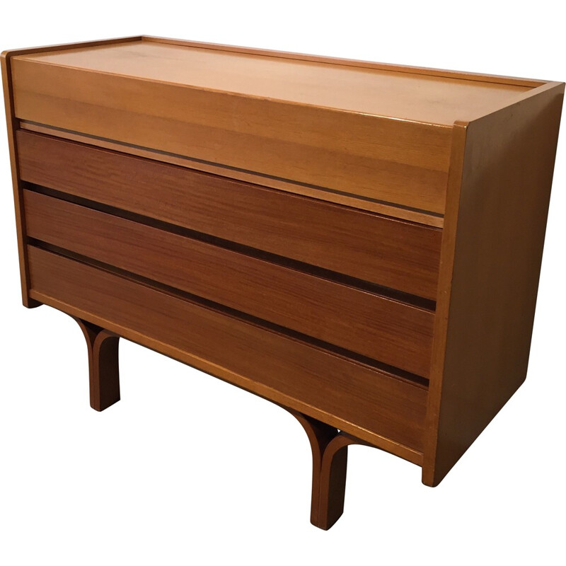 Dresser in ash wood and mahogany, Joseph André MOTTE - 1950s