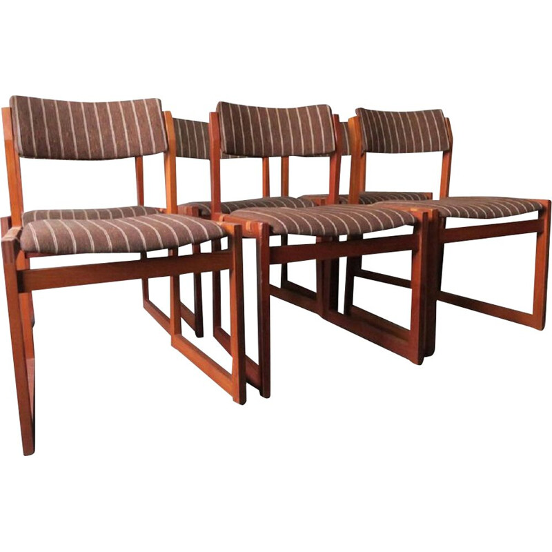 Set of 6 vintage teak chairs 1960s