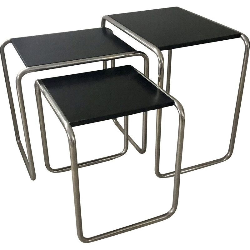 Vintage nesting table by Bauhaus Marcel Breurer 1980s