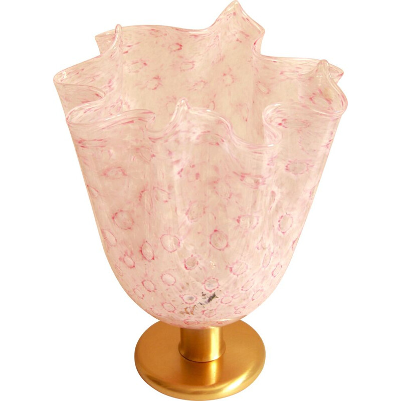 Vintage pink table lamp Italy 1970s
