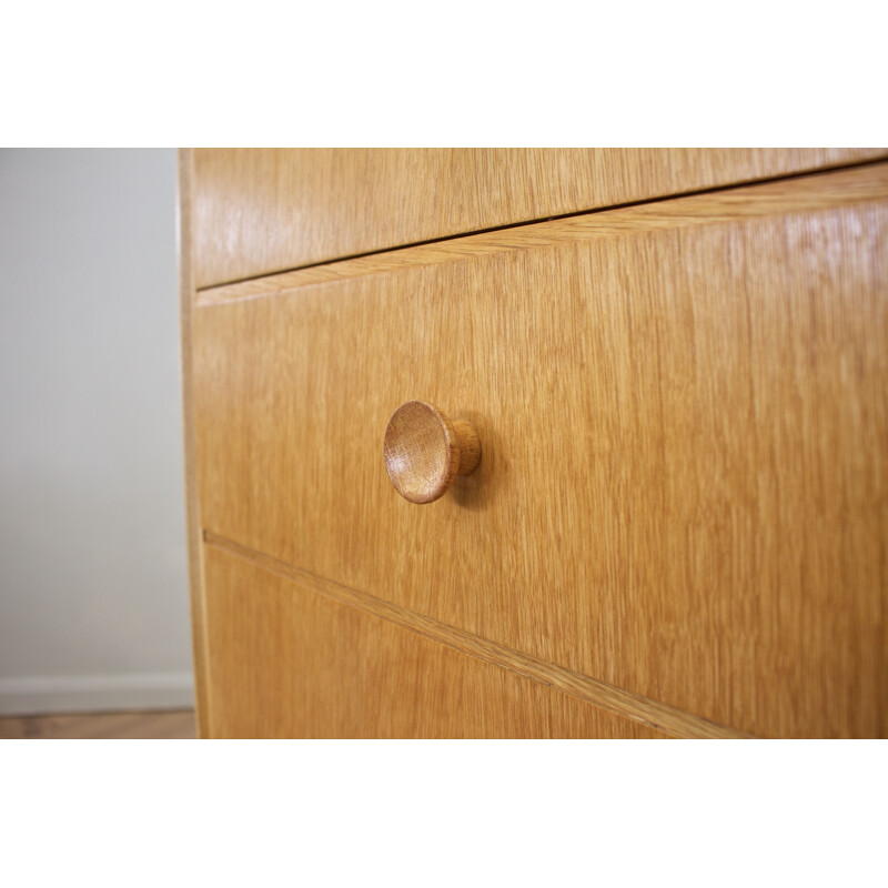 Vintage oak chest of drawers from Meredew United Kingdom 1960s