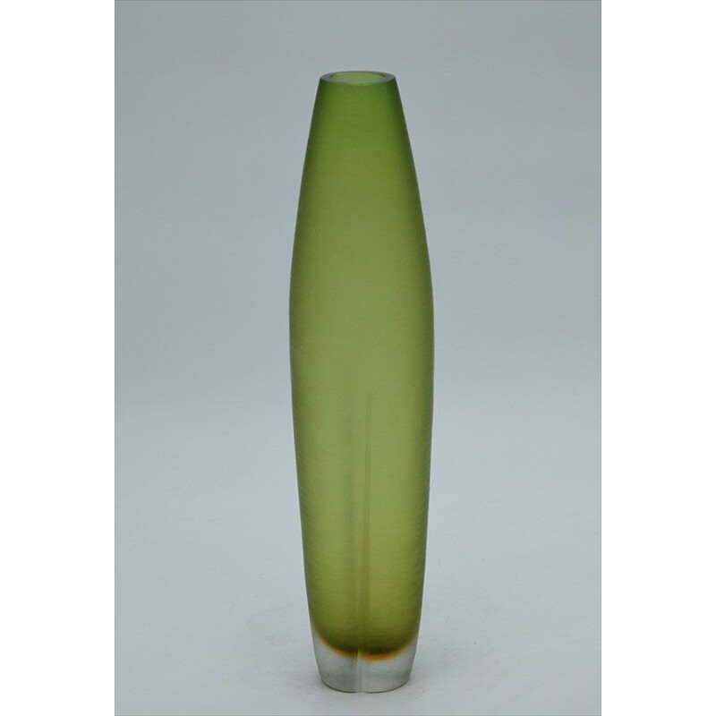 Grand vase vintage en verre de Murano 1990