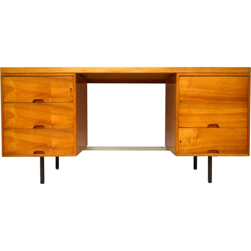 Hille "Hilleplan" desk in Agbar & walnut, Robin DAY - 1950s