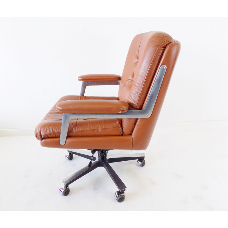 Vintage leather office chair by Ring Mekanikk 1960s