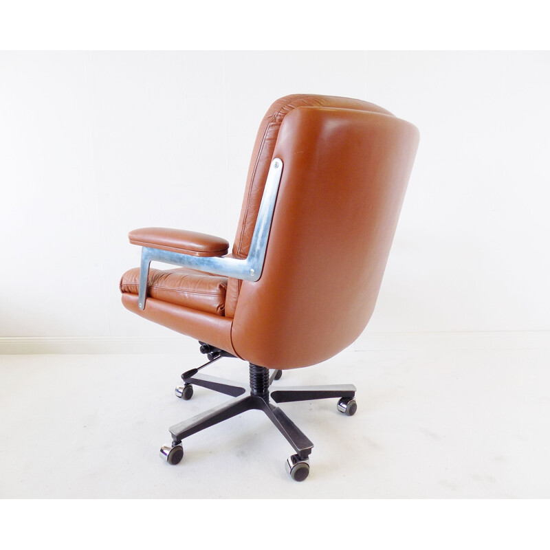 Vintage leather office chair by Ring Mekanikk 1960s