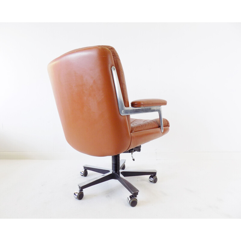 Vintage leather office chair by Ring Mekanikk 1960s