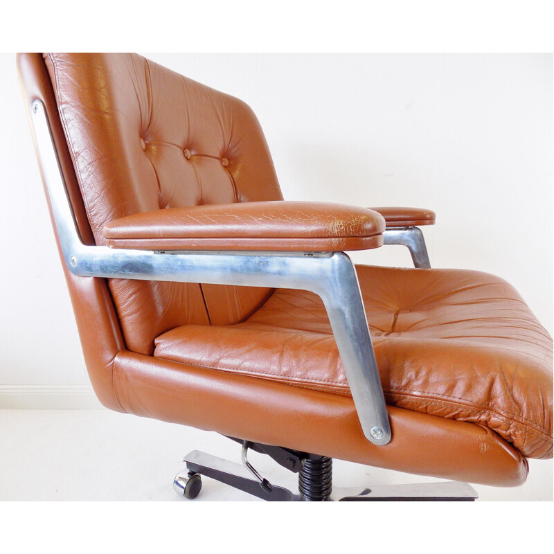 Vintage leather office chair by Ring Mekanikk 1960s