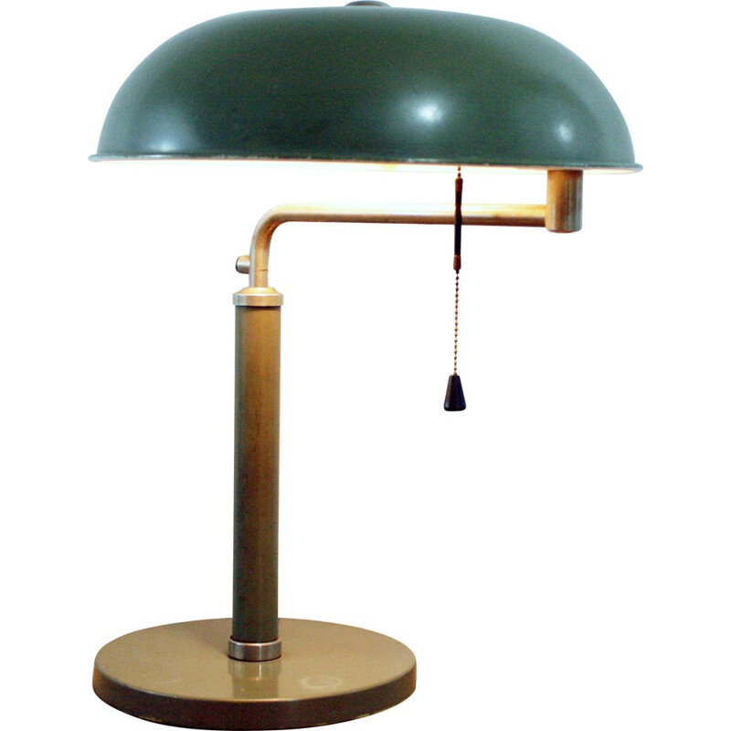 Green desk lamp in steel, Alfred MULLER - 1930s