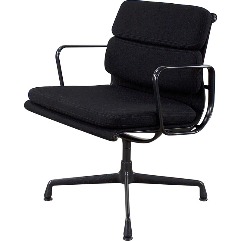 Vitra "EA217" office chair in metal and black fabric, Charles EAMES - 1990s