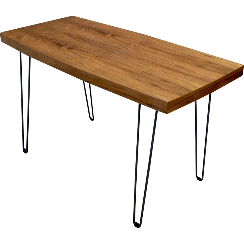 Table scandinave en palissandre avec piétement épingle - 1950
