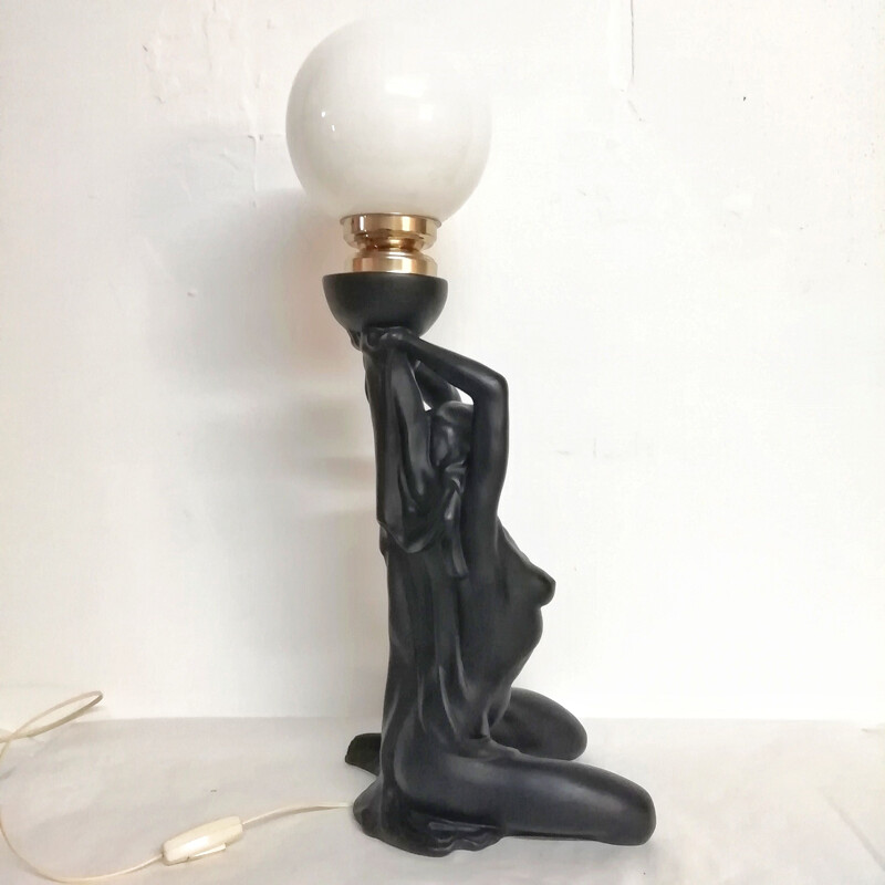 Vintage gipsen tafellamp, 1970