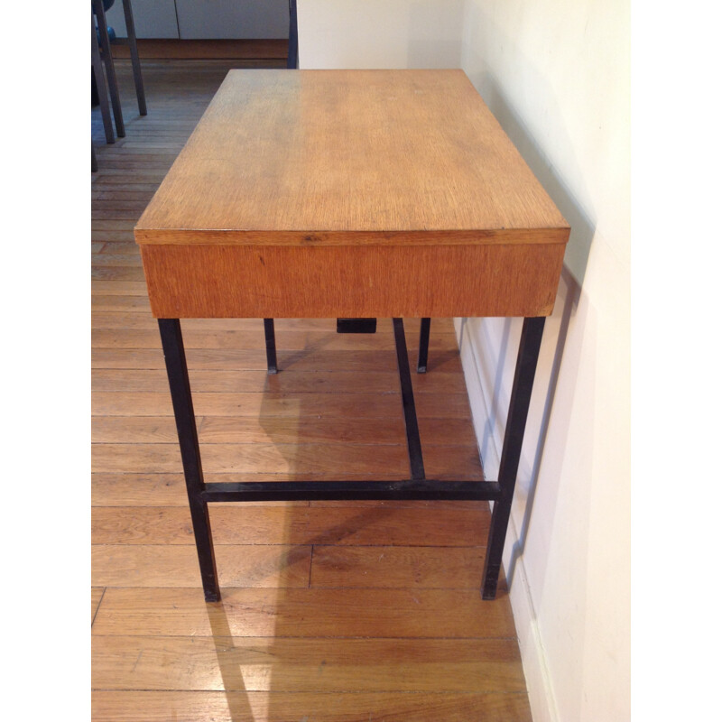 Desk in metal and oakwood, Jacques HITIER - 1950s