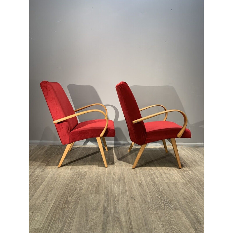 Pair of vintage armchairs Czechoslovakia 1960s