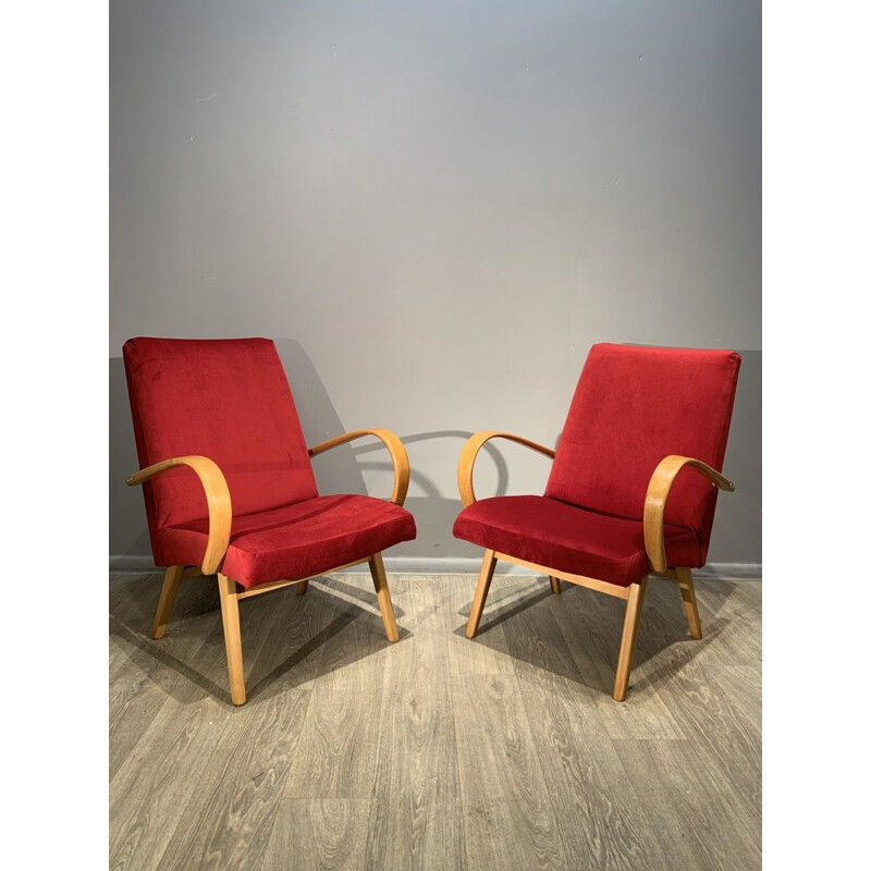 Pair of vintage armchairs Czechoslovakia 1960s