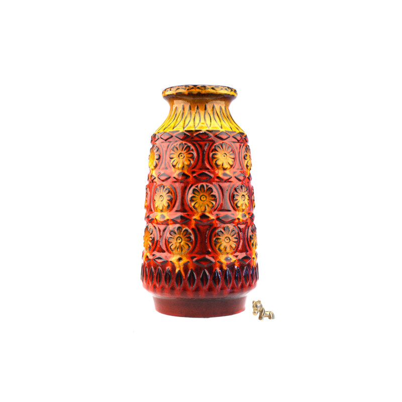 Bay Keramik Pottery big vase in red ceramic - 1970s