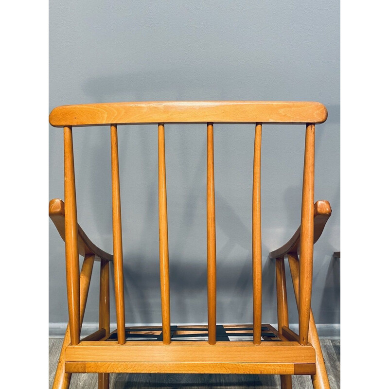 Pair of vintage beige armchairs Czechoslovakia 1960s