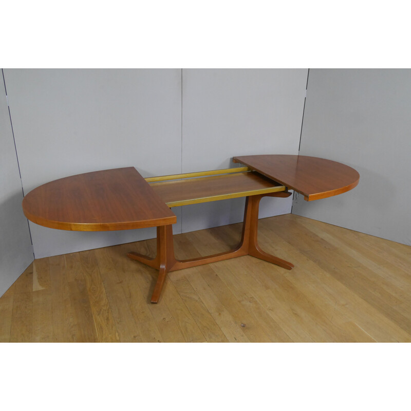 Vintage oval table with 2 extensions 1960s