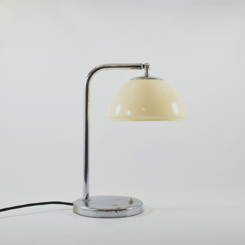 Vintage metal and glass desk lamp, 1925