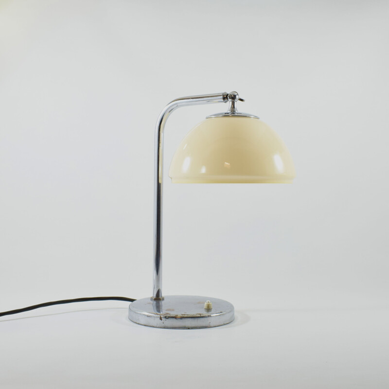 Vintage metal and glass desk lamp, 1925