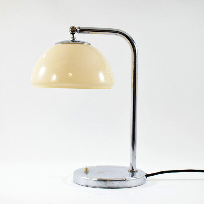 Vintage metal and glass desk lamp, 1925