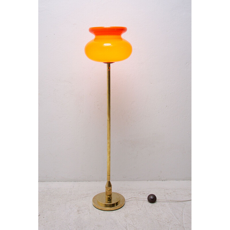  Vintage glass floor lamp Czechoslovakia 1970s