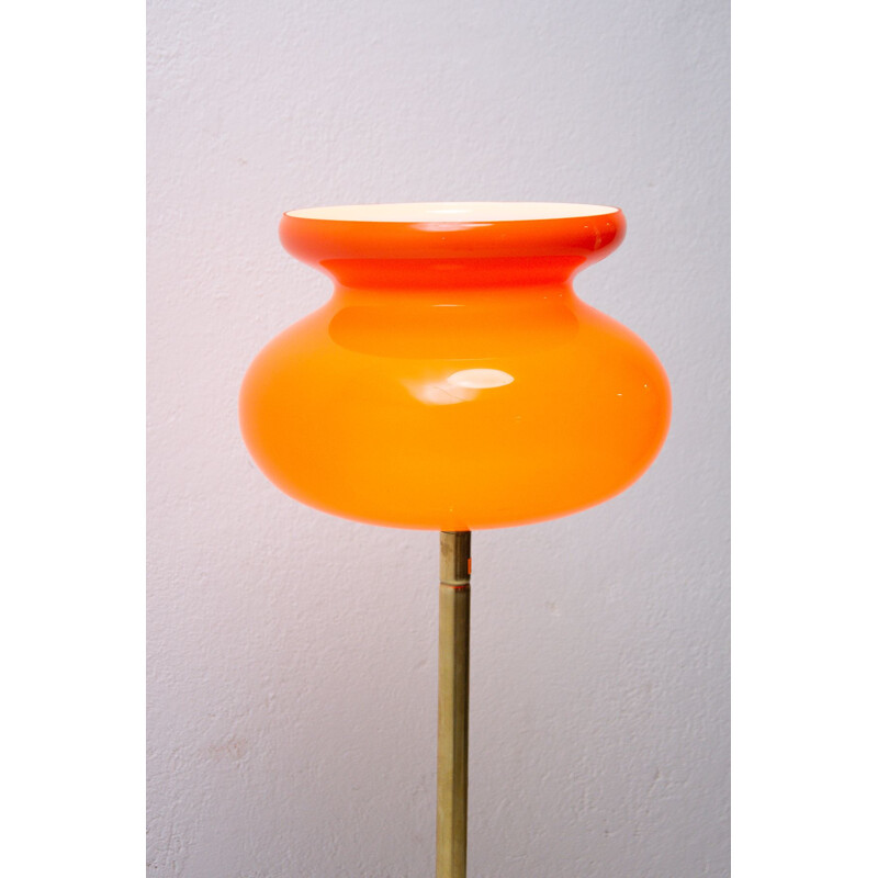  Vintage glass floor lamp Czechoslovakia 1970s