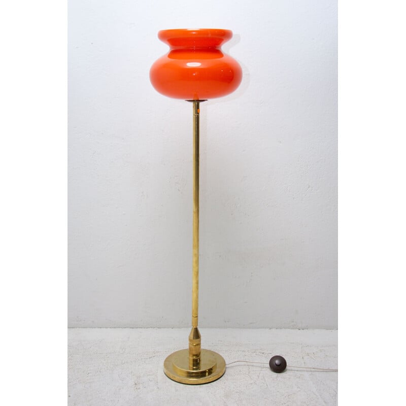  Vintage glass floor lamp Czechoslovakia 1970s