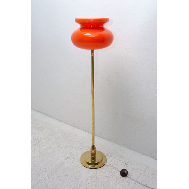  Vintage glass floor lamp Czechoslovakia 1970s