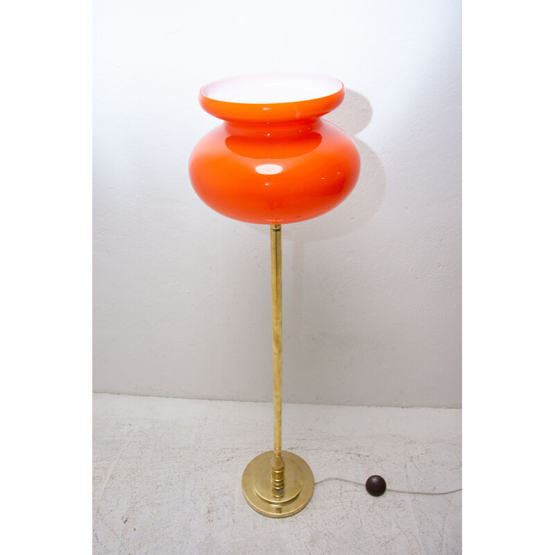  Vintage glass floor lamp Czechoslovakia 1970s