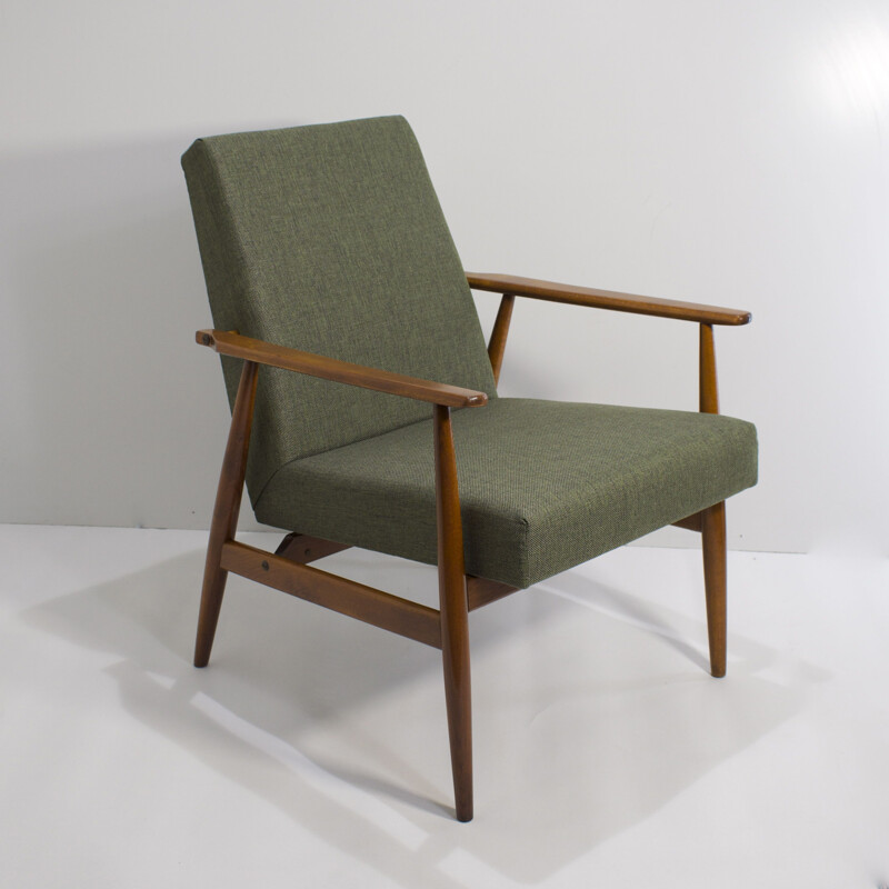 Vintage beechwood armchair by Henryk Lis 1960s