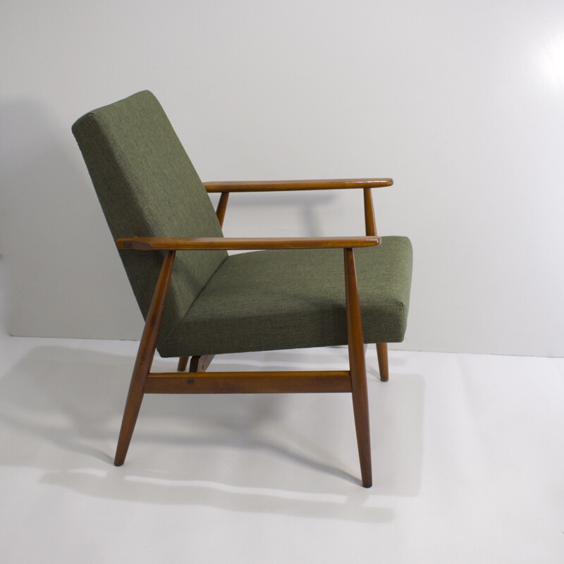 Vintage beechwood armchair by Henryk Lis 1960s