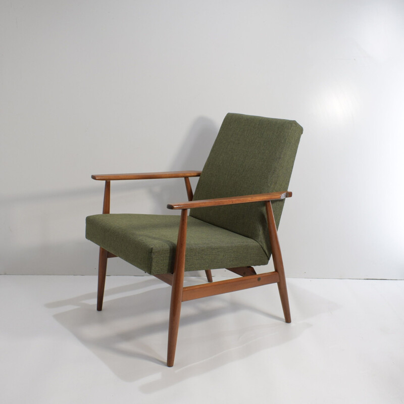 Vintage beechwood armchair by Henryk Lis 1960s