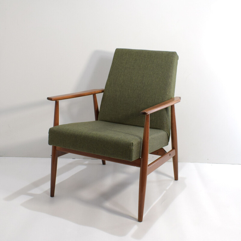 Vintage beechwood armchair by Henryk Lis 1960s