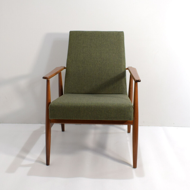 Vintage beechwood armchair by Henryk Lis 1960s