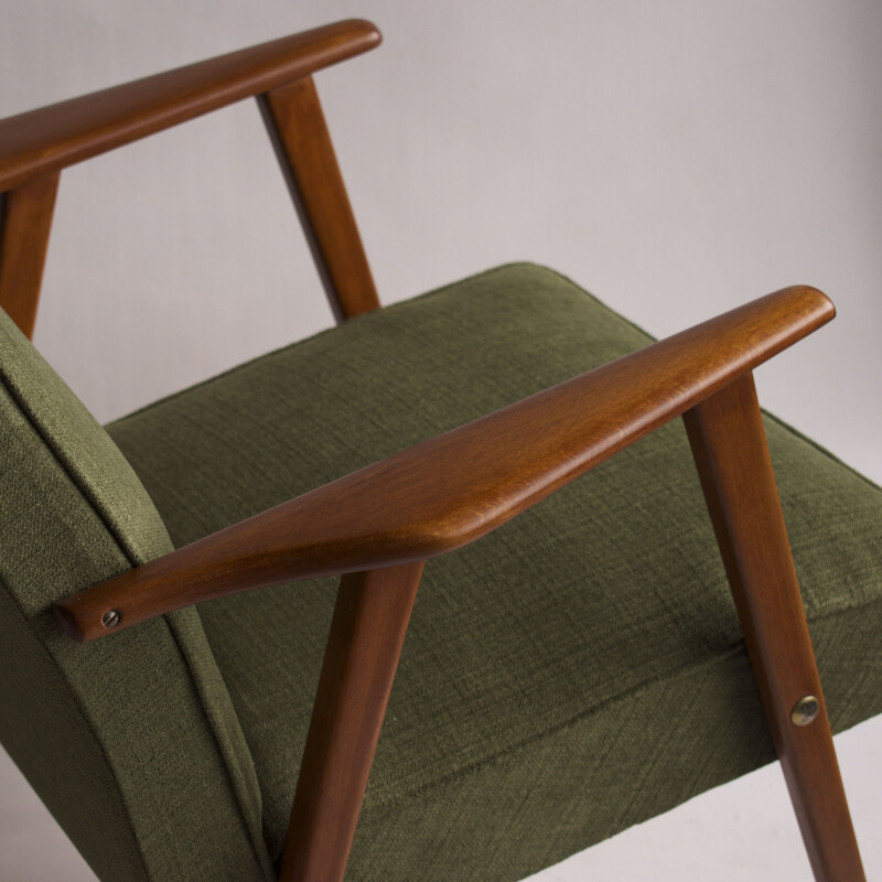 Vintage beechwood armchair by Henryk Lis 1960s